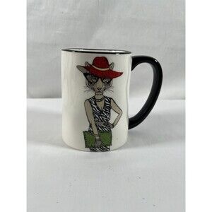 New Hipster Animal Coffee Mug Cat Stoneware 518ml 17.5 oz